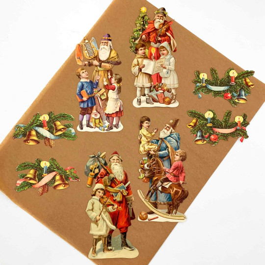 Classic Santa with Children Loose Christmas Paper Scrap Pack